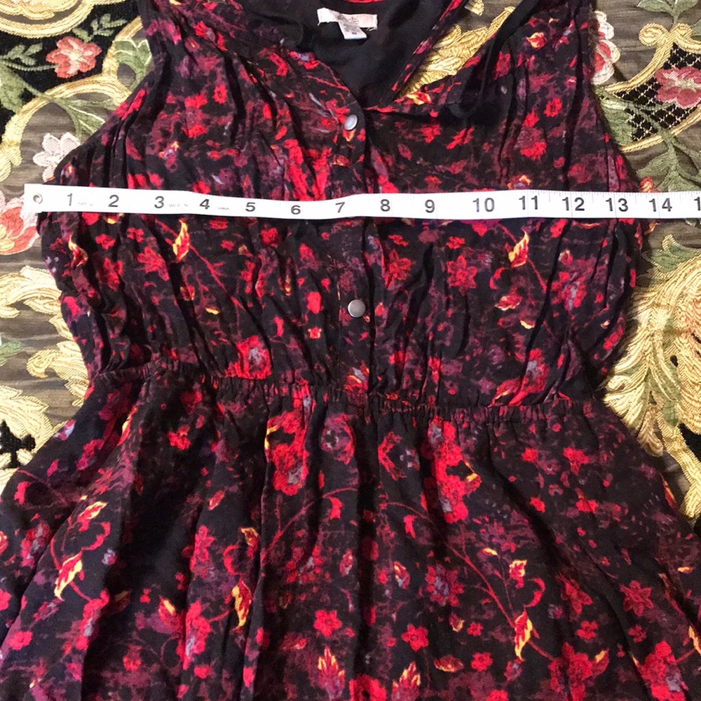 Ecote red and black floral mini halter back dress - Picture 3 of 4